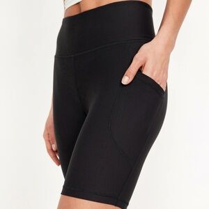 Women's Old Navy Powersoft High Waisted Black Bike Shorts Size XL NWOT